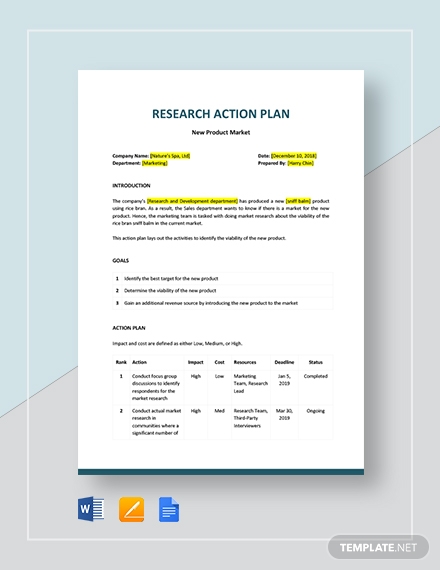 market research plan sample