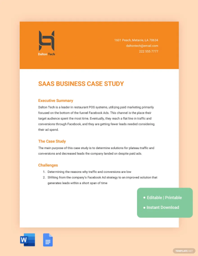 saas business case study template