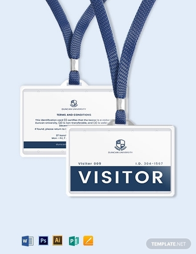 school visitor id card template