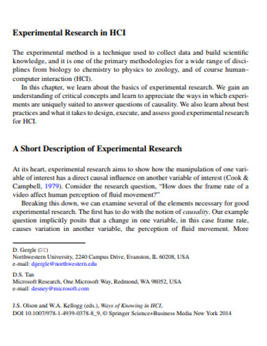 subject of the study in experimental research