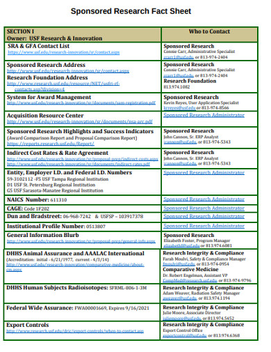 Research Fact Sheet - 10+ Examples, Format, Pdf | Examples