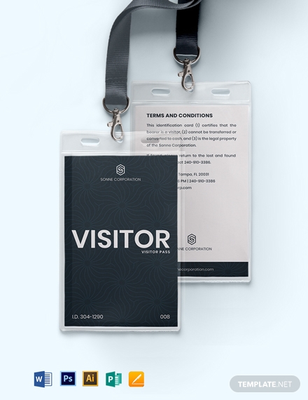 visitor pass id card template