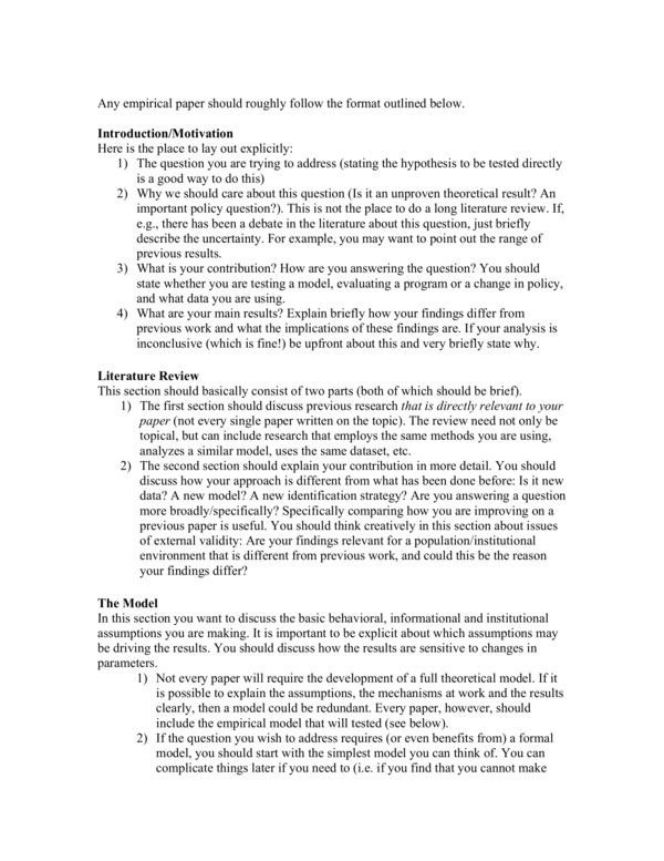 scientific research paper outline template