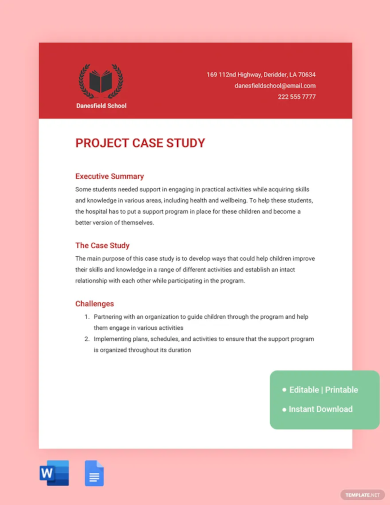 project case study template