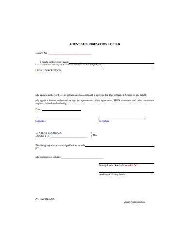 agent authorization letter
