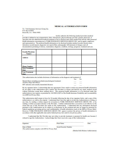 basic medical authorization form