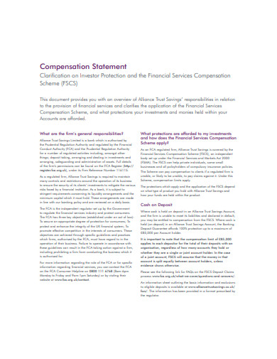 compensation statement format