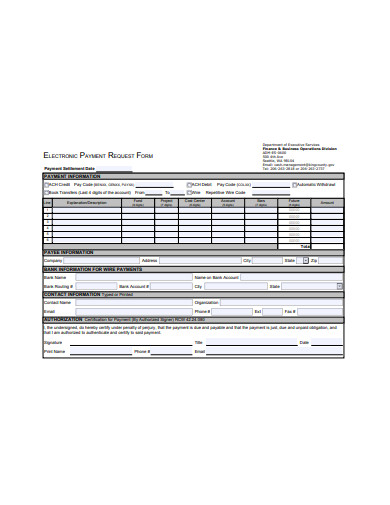 electronic payment request form example