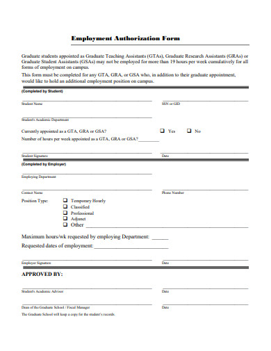 employment authorization form example