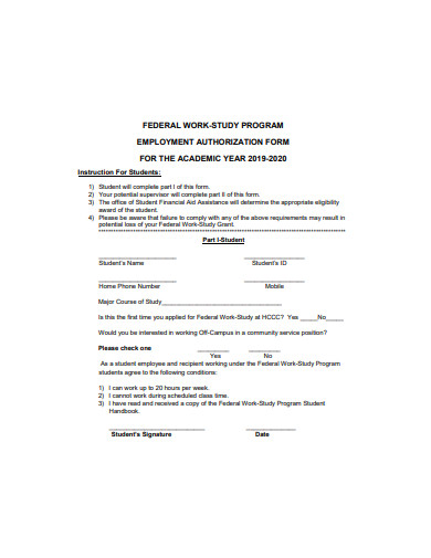 employment authorization form sample