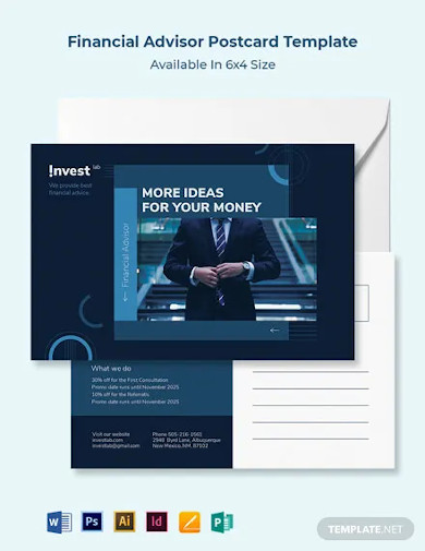 financial advisor postcard template