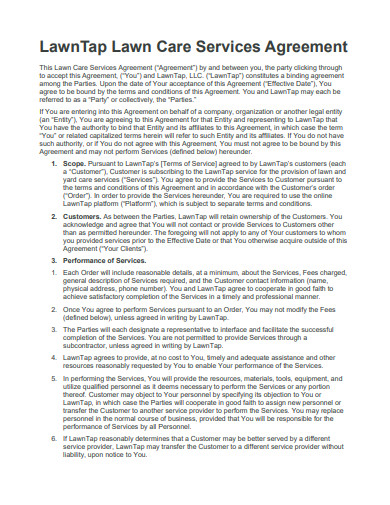 Lawn Care Agreement - 10+ Examples, Format, Pdf | Examples