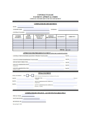 lease payment approval form