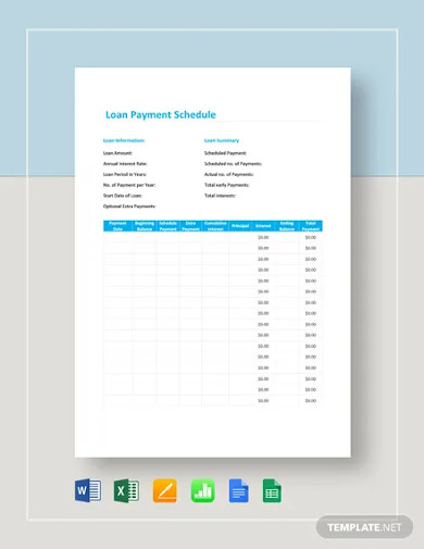 Loan Payment Schedule Template