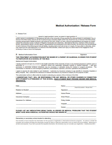 medical authorization release form