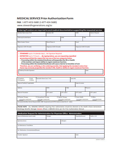 medical service prior authorization form
