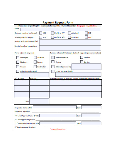 payment request form example