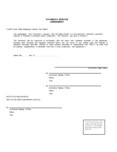 payment service agreement in doc