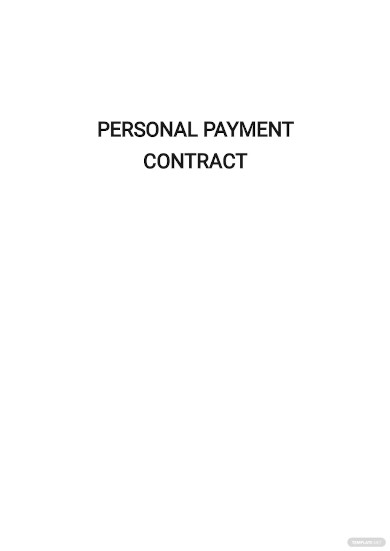personal payment contract template