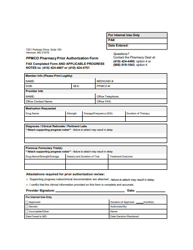 pharmacy prior authorization form
