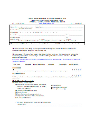 prior authorization form in doc