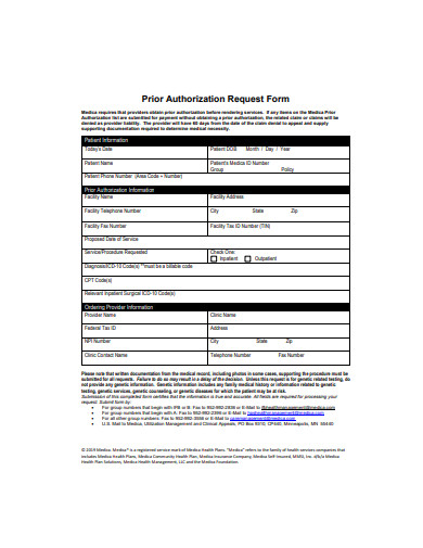 prior authorization request form
