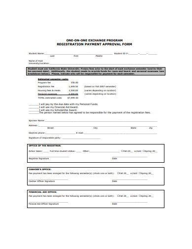 registration payment approval form