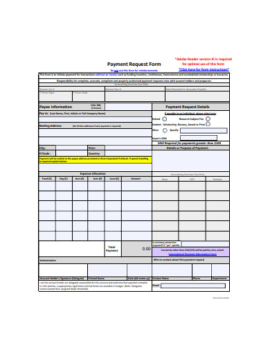 sample payment request form example