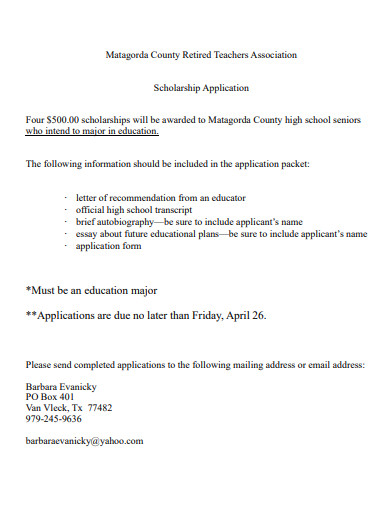 scholarship application cover letter