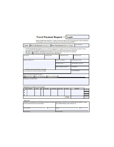 travel payment request form