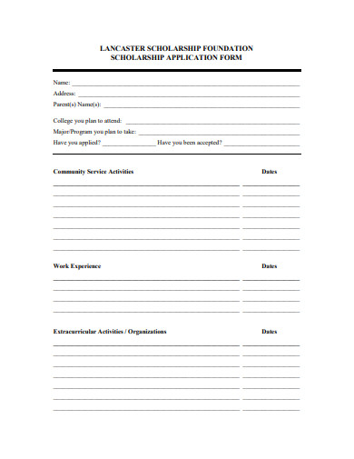 basic foundation scholarship application form