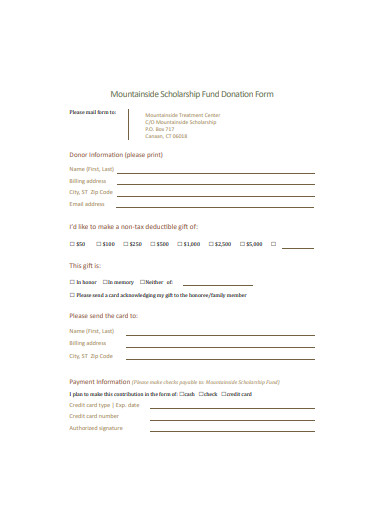 Scholarship Donation Form - 11+ Examples, Format, Sample | Examples