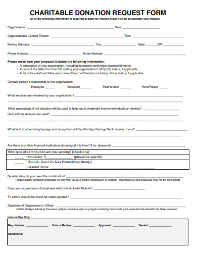 charitable donation request form1