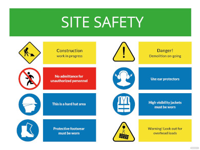 construction site safety sign template