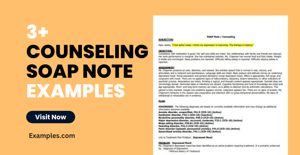 Counseling SOAP Note Examples