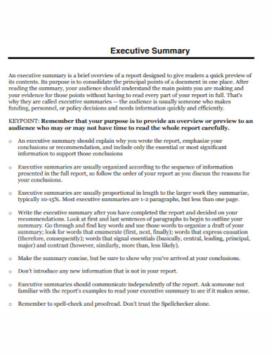 22+ Best Executive Summary Templates & Samples - PDF, DOC