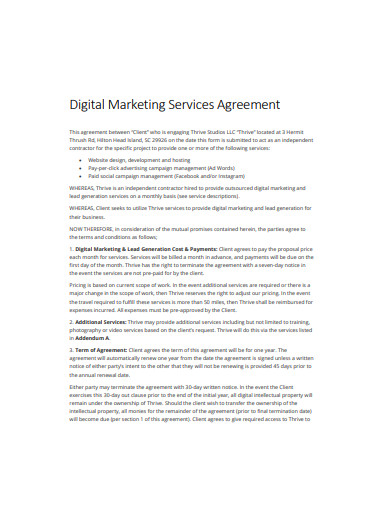digital marketing services agreement
