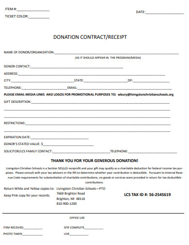 Donation Contract - 10+ Examples, Format, Pdf | Examples