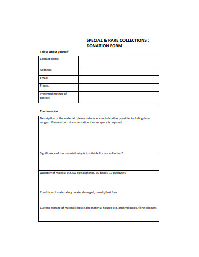 donation form format