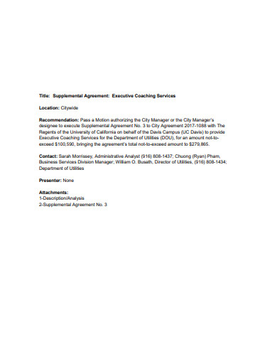 executive coaching services agreement