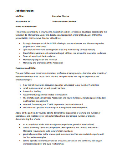 executive director job description in pdf