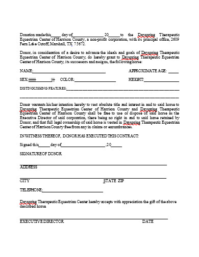 formal donation contract