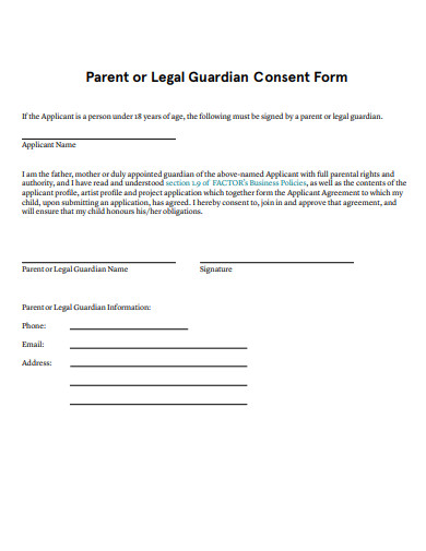 formal parent or legal guardian consent form