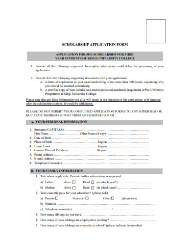 foundation scholarship application form for students