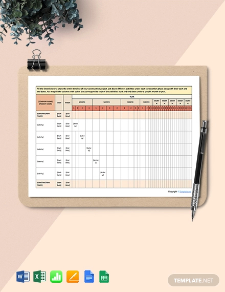 free basic construction schedule template