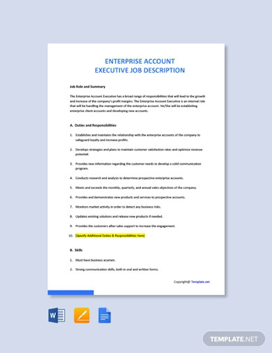 free enterprise account executive job description