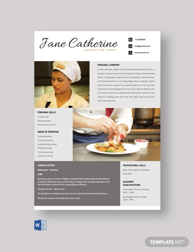 Executive Chef Resume - 12+ Examples, Format, Sample | Examples