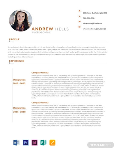 Free Sales Executive Resume Template