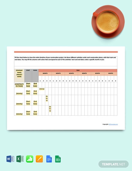 free simple construction schedule template