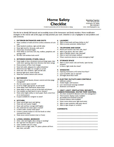 home safety checklist